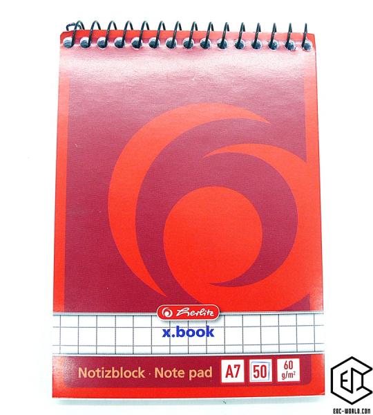 Notiz Schreibblock A7 kariert